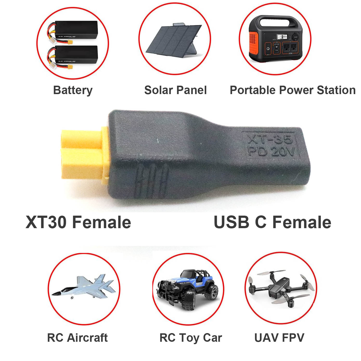 อะแดปเตอร์แปลงไฟ USB Type C ตั - Drone Battery Adapter บทวิจารณ์และราคา